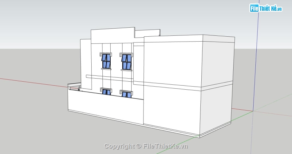 nhà phố 2 tầng,phối cảnh nhà phố 2 tầng,thiết kế nhà phố 2 tầng,mẫu sketchup nhà phố