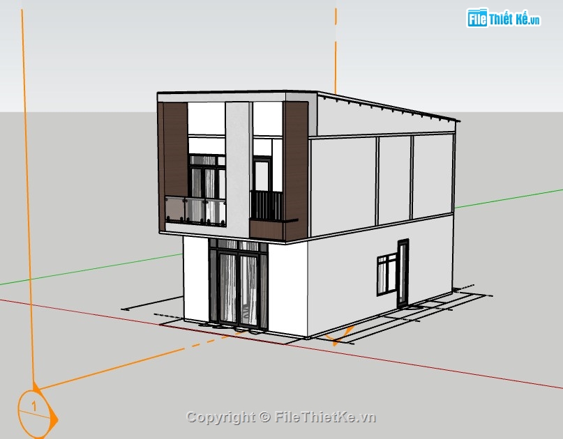 Nhà phố 2 tầng,Nhà 2 tầng,su nhà phố,sketchup nhà phố