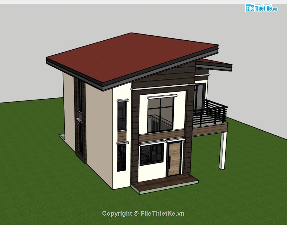 nhà phố,su nhà phố 2 tầng,su nhà phố,sketchup nhà phố 2 tầng