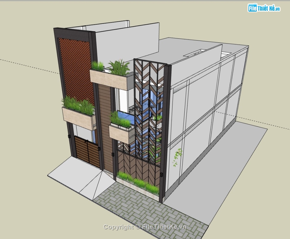 nhà phố sketchup,su nhà phố,sketchup nhà phố,su nhà phố 2 tầng,sketchup nhà phố 2 tầng