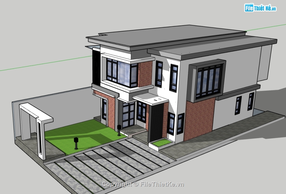 nhà phố 2 tầng,model nhà phố 2 tầng,3d nhà phố 2 tầng,model su nhà phố 2 tầng