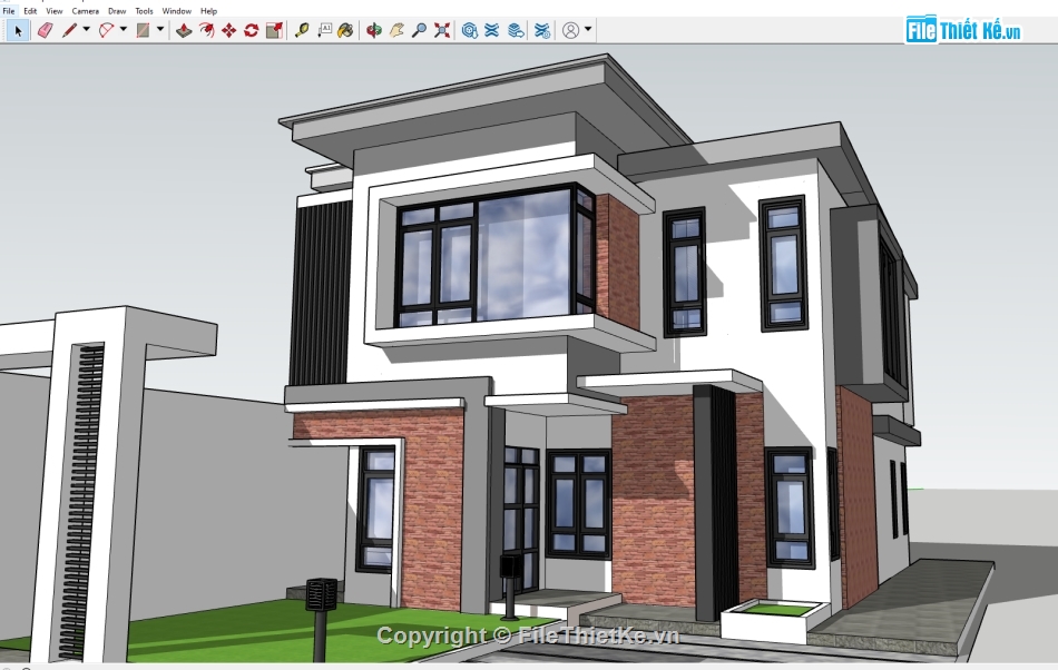 nhà phố 2 tầng,model nhà phố 2 tầng,3d nhà phố 2 tầng,model su nhà phố 2 tầng