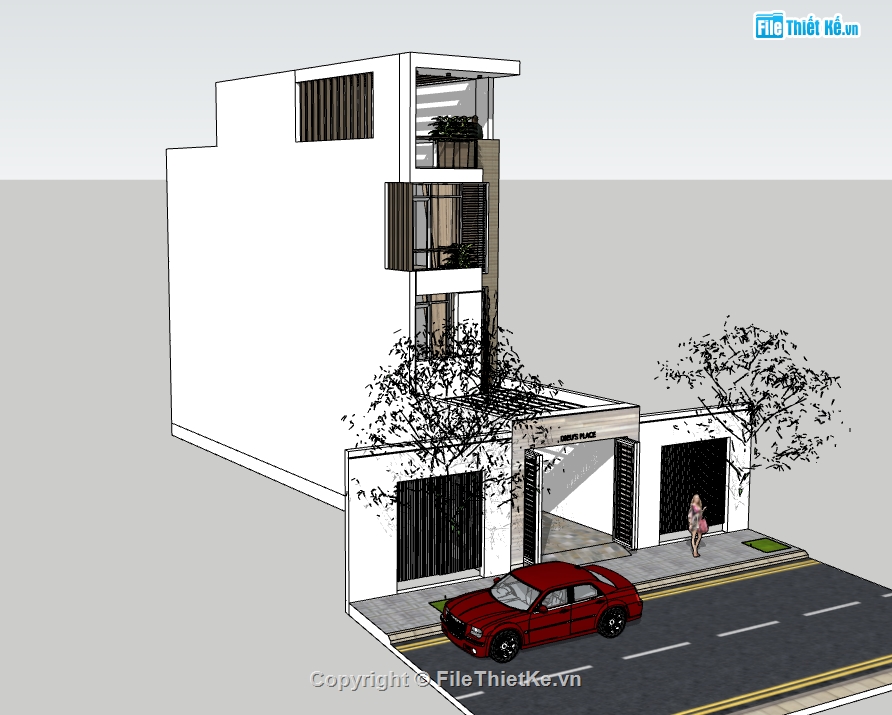 file su nhà phố 3 tầng 1 tum,model su nhà phố 3 tầng 1 tum,sketchup nhà phố 3 tầng 1 tum,3d nhà phố 3 tầng 1 tum,su nhà phố 3 tầng 1 tum