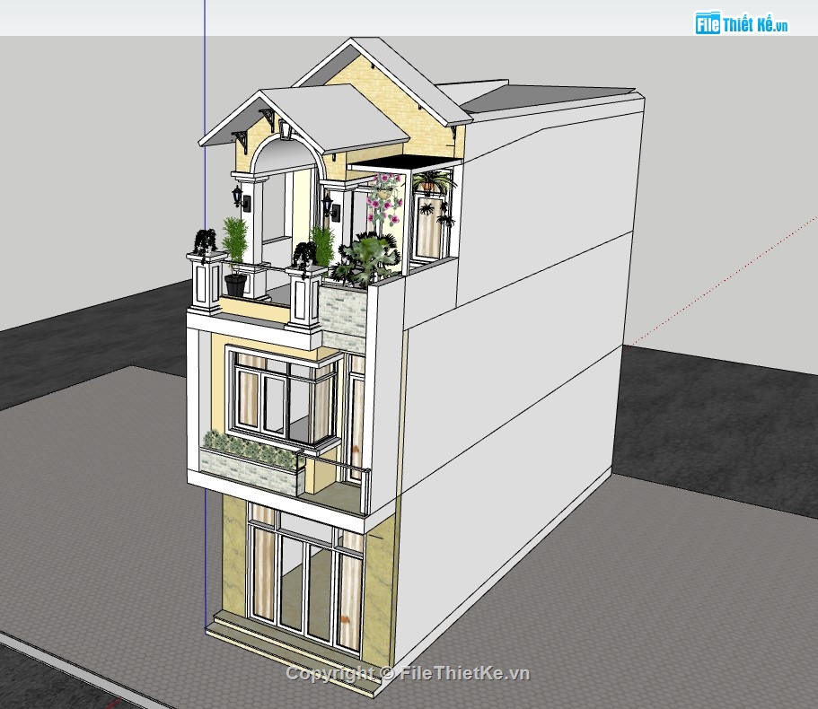 nhà phố 3 tầng,su nhà phố,sketchup nhà phố,sketchup nhà phố 3 tầng,su nhà phố 3 tầng