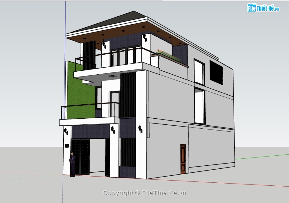 Nhà phố 3 tầng file su,model sketchup Nhà phố 3 tầng,model su Nhà phố 3 tầng,file su Nhà phố 3 tầng