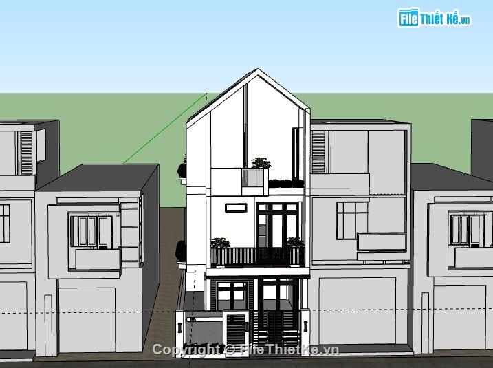 nhà phố 3 tầng,nhà phố,model nhà phố