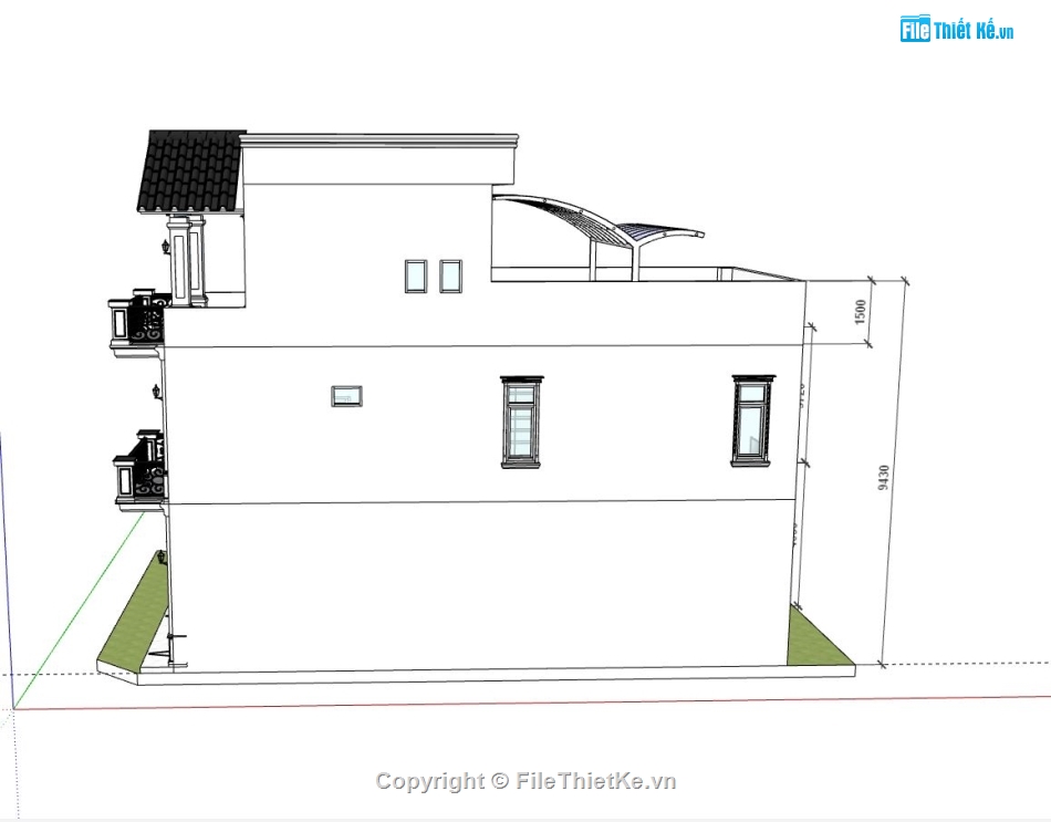 nhà phố 3 tầng,file su nhà phố 3 tầng,phối cảnh nhà phố 3 tầng,file 3d nhà phố 3 tầng,bản vẽ nhà phố 3 tầng