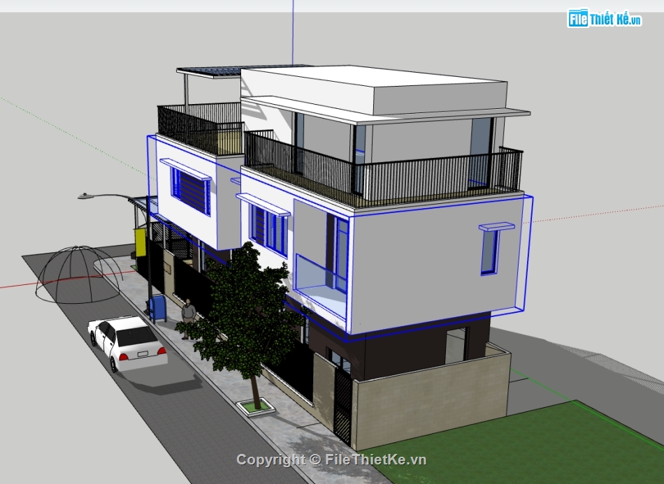 nhà phố 3 tầng,sketchup nhà phố 3 tầng,file su nhà phố,file su nhà phố 3 tầng,model su nhà phố 3 tầng