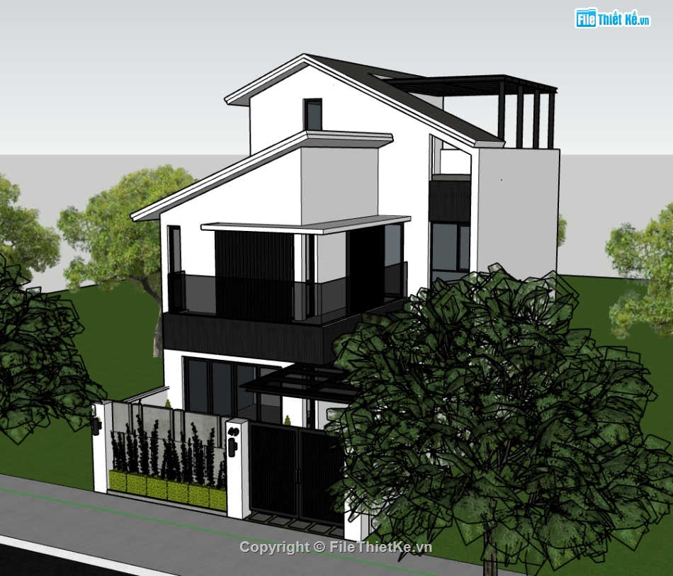 nhà phố 2 tầng file su,file sketchup nhà phố 2 tầng,model sketchup nhà phố 2 tầng,model su nhà phố 2 tầng