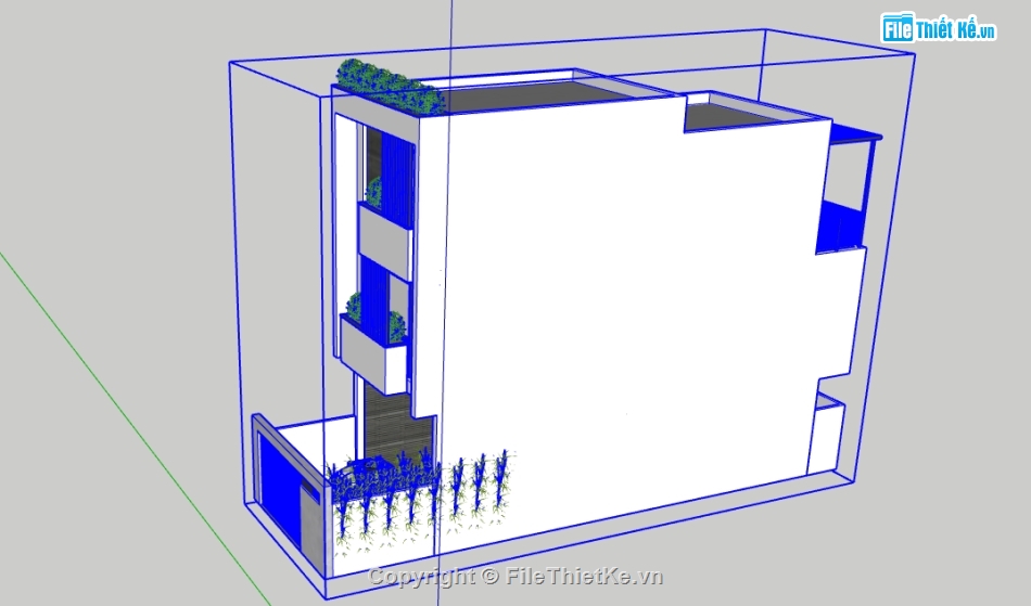 nhà phố 3 tầng file su,file su nhà phố 3 tầng,file sketchup nhà phố 3 tầng