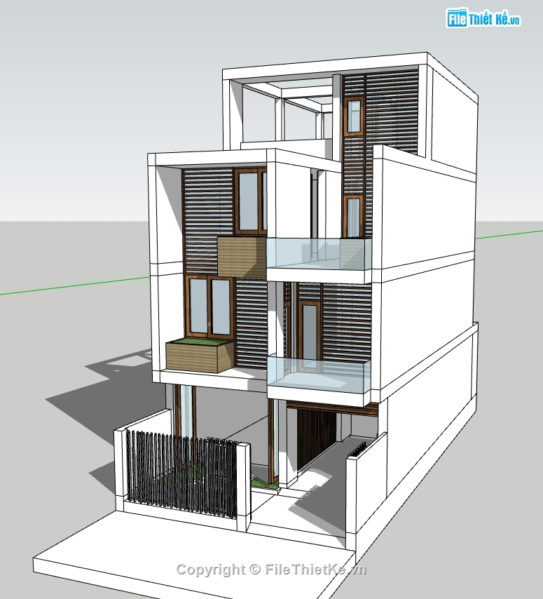 nhà phố 3 tầng file sketchup,model su nhà phố 3 tầng,model sketchup nhà phố 3 tầng,file su nhà phố 3 tầng