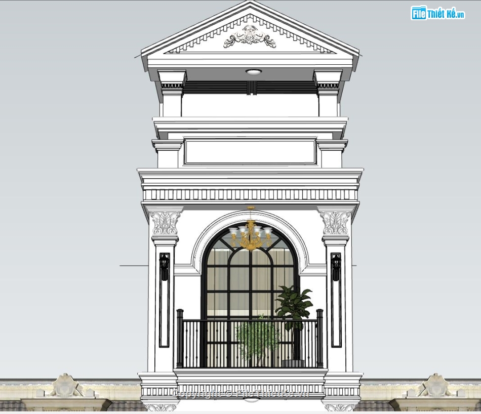 File su Nhà phố 4 tầng,Nhà phố 4 tầng 4.5x20.8m,Sketchup Nhà phố 4 tầng,Nhà phố 4 tầng Sketchup