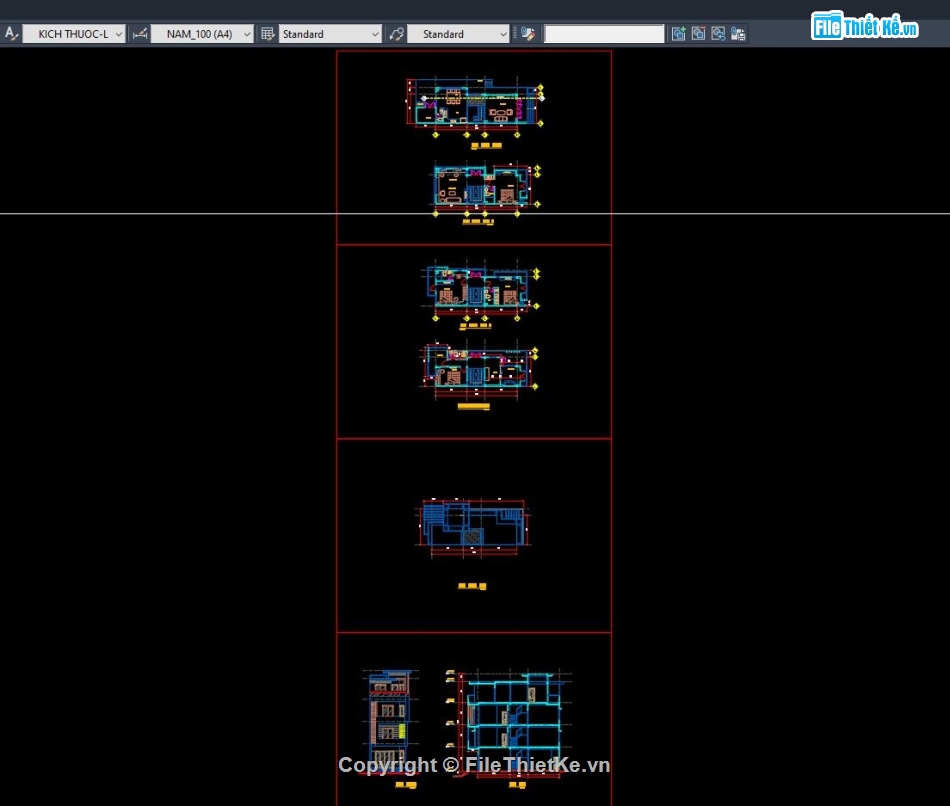 Sketchup,nhà 3 mặt tiền,nhà phố 2 mặt tiền,nhà 4 tầng