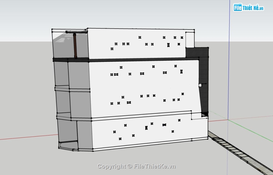 nhà 4 tầng,phối cảnh nhà phố 4 tầng,sketchup nhà phố 4 tầng,mẫu sketchup nhà phố 4 tầng