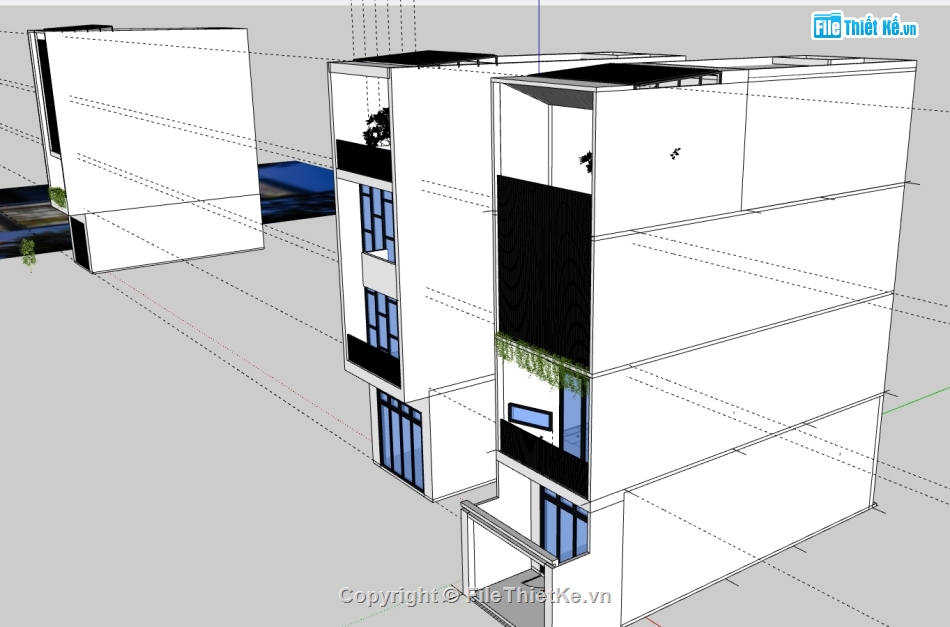 nhà phố 4 tầng file sketchup,File su nhà phố 4 tầng,File sketchup nhà phố 4 tầng,Model su nhà phố 4 tầng,Model nhà phố 4 tầng