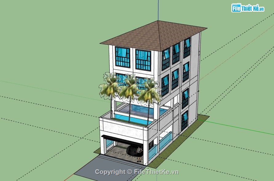 nhà phố,model nhà phố,nhà phố 4 tầng