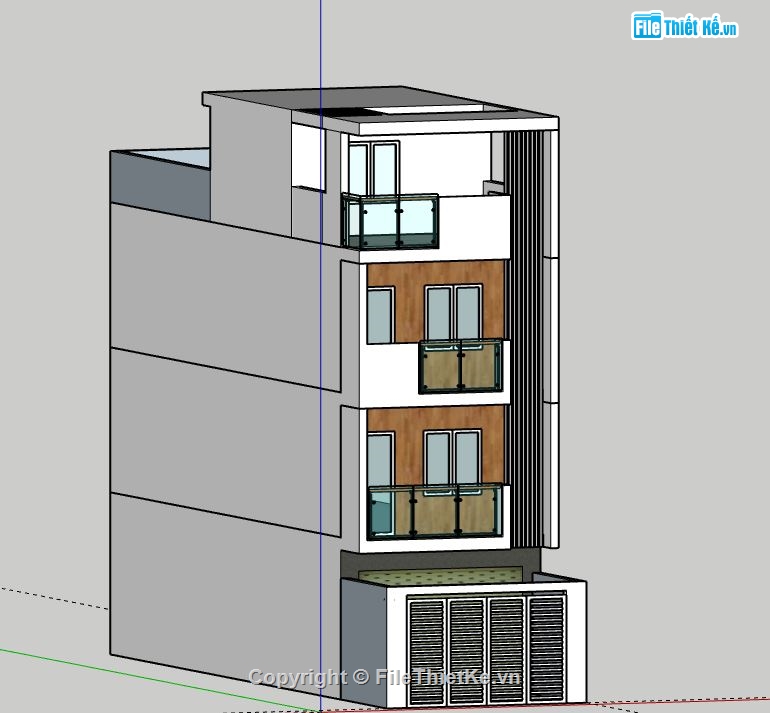 Nhà phố 4 tầng,file sketchup nhà phố 4 tầng,file su nhà phố 4 tầng,nhà phố 4 tầng file su,model su nhà phố 4 tầng