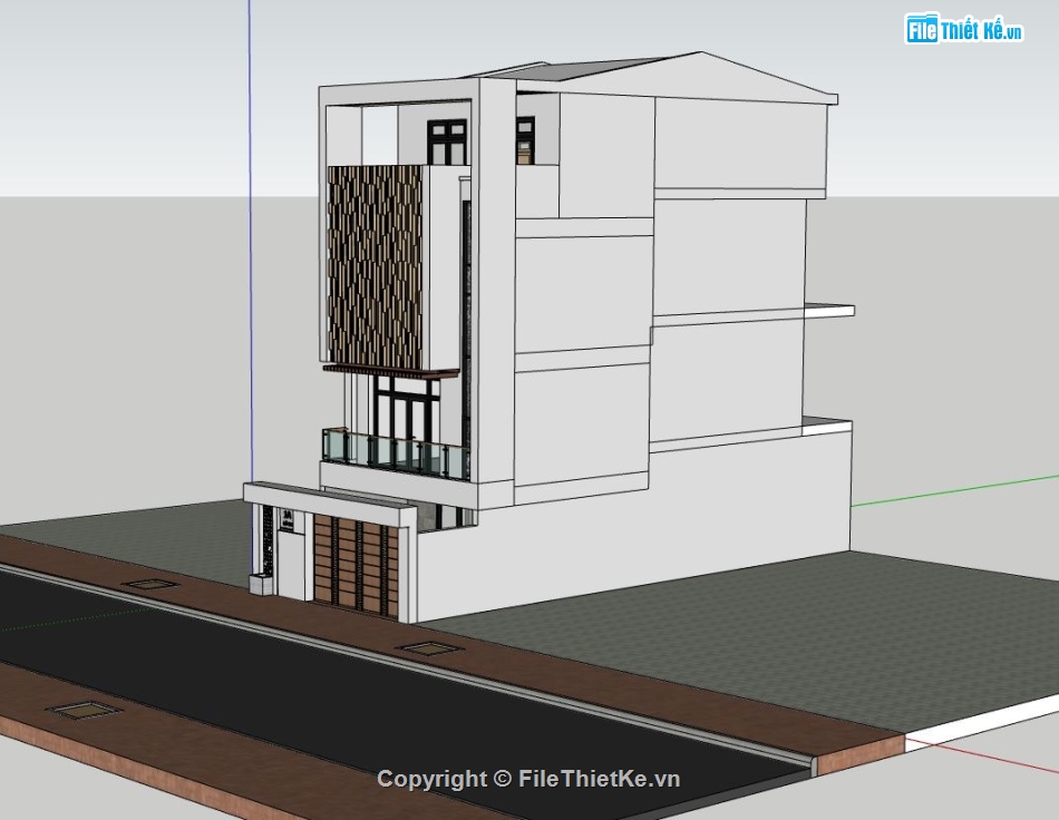 nhà 4 tầng,file su nhà phố 4 tầng,phối cảnh nhà phố 4 tầng,thiết kế nhà phố 4 tầng