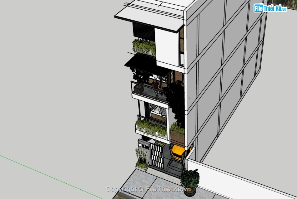 File sketchup nhà phố 4 tầng hiện đại,sketchup nhà phố 4 tầng,File sketchup nhà phố 4 tầng,nhà phố 4 tầng hiện đại