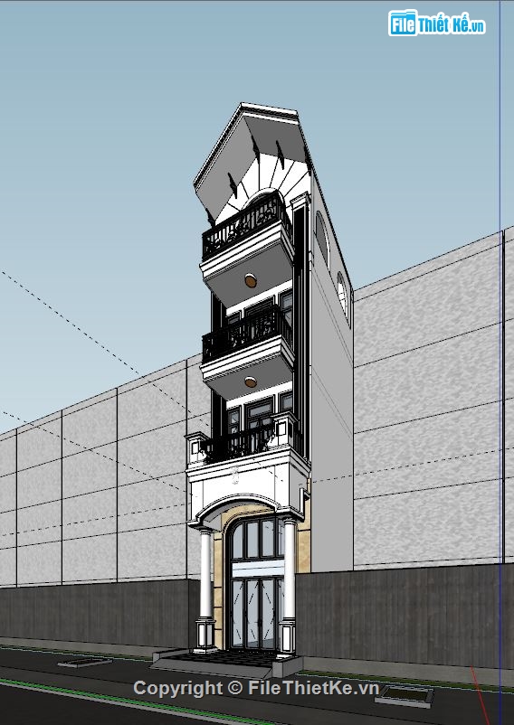 File su nhà 4 tầng 4x16.78m,Sketchup nhà phố 4 tầng,Model Sketchup nhà phố 4 tầng,File Sketchup nhà phố 4 tầng,Model su nhà phố 4 tầng,sketchup nhà phố 4 tầng