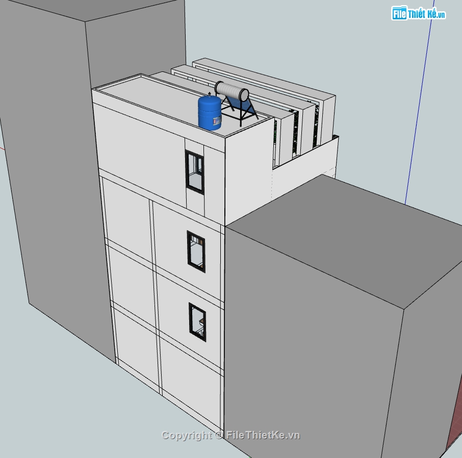 sketchup nhà phố 4 tầng,nhà phố sketchup,file sketchup nhà phố 4 tầng,file su nhà phố 4 tầng,model sketchup nhà phố