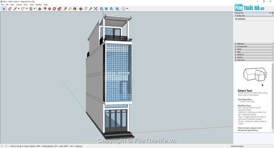 nhà 4 tầng,nhà phố sketchup,sketchup nhà phố 4 tầng