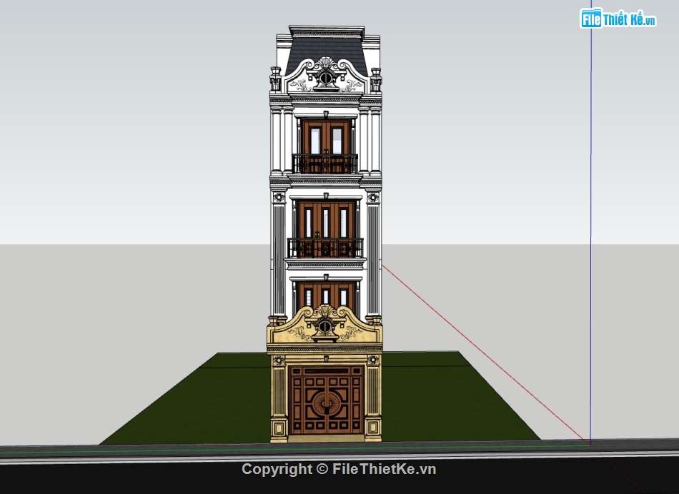 File sketchup nhà phố 5 tầng,File sketchup nhà phố 5 tầng tân cổ điển,Model sketchup nhà phố tân cổ điển,Model sketchup nhà phố 5 tầng tân cổ điển,File sketchup nhà phố tân cổ điển