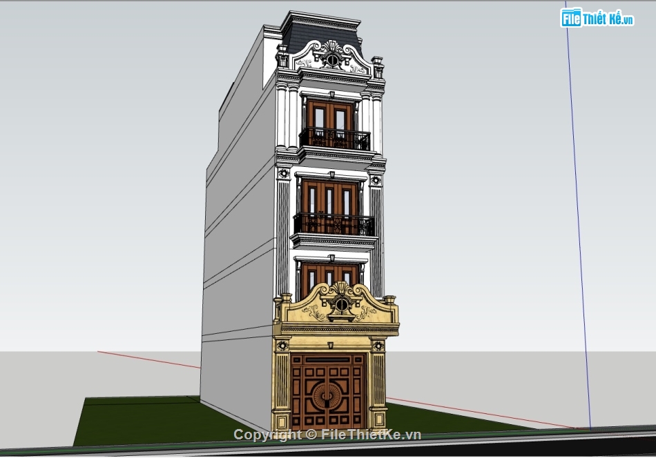 File sketchup nhà phố 5 tầng,File sketchup nhà phố 5 tầng tân cổ điển,Model sketchup nhà phố tân cổ điển,Model sketchup nhà phố 5 tầng tân cổ điển,File sketchup nhà phố tân cổ điển