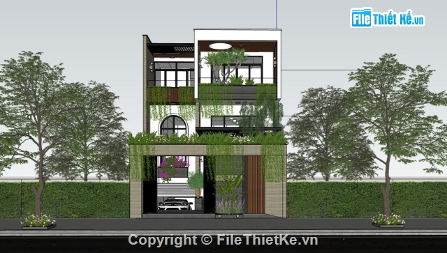 nhà trệt,Sketchup nhà phố,Sketchup nhà,nhà phố 4 tầng  Sketchup