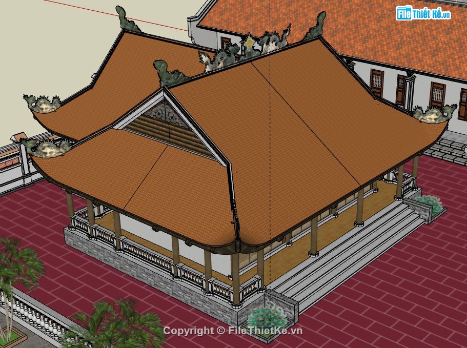 Nhà thờ sketchup,Nhà thờ đẹp,Nhà thờ,model su nhà thờ họ,mẫu nhà thờ file sketchup