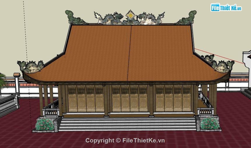 Nhà thờ sketchup,Nhà thờ đẹp,Nhà thờ,model su nhà thờ họ,mẫu nhà thờ file sketchup