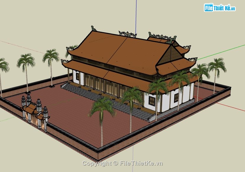 Nhà thờ họ sketchup,Nhà thờ sketchup,Nhà thờ họ,file sketchup nhà thờ họ,nhà thờ họ file sketchup