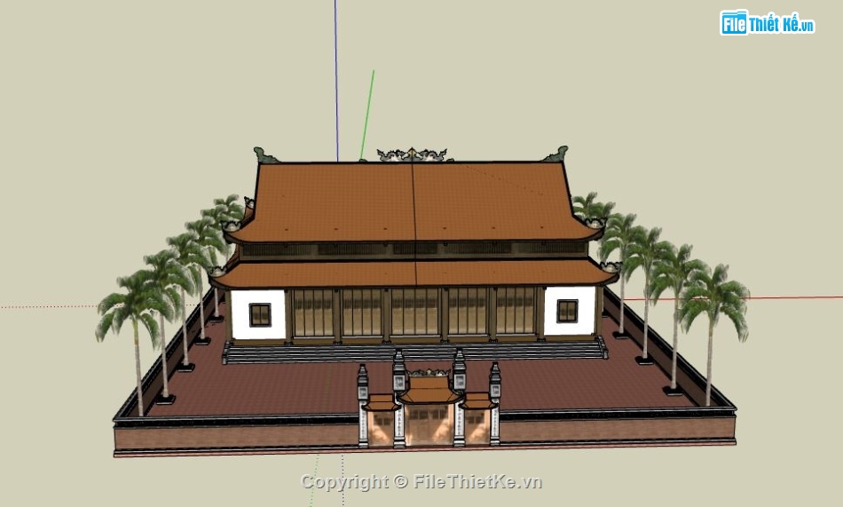 Nhà thờ họ sketchup,Nhà thờ sketchup,Nhà thờ họ,file sketchup nhà thờ họ,nhà thờ họ file sketchup