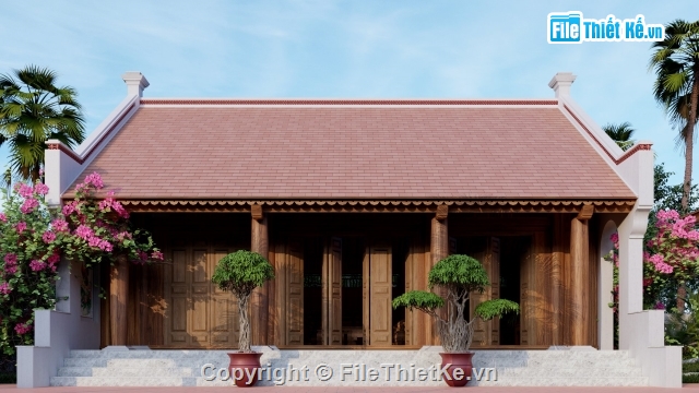 File sketchup nhà thờ họ 3 gian,File sketchup nhà thờ họ,File sketchup nhà thờ họ 3 gian cực đẹp,nhà thờ họ 3 gian file sketchup