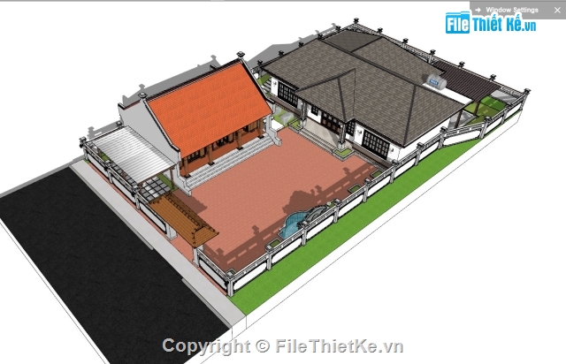 File sketchup nhà thờ họ 3 gian,File sketchup nhà thờ họ,File sketchup nhà thờ họ 3 gian cực đẹp,nhà thờ họ 3 gian file sketchup