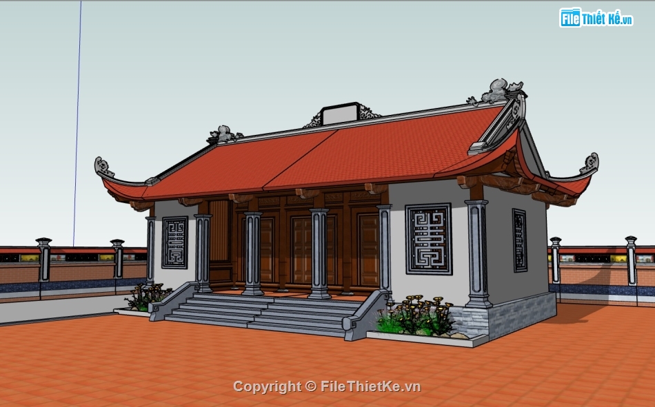 File sketchup nhà thờ họ,Model sketchup nhà thờ họ,3d sketchup nhà thờ họ,model nhà thờ họ,file 3d nhà thờ họ