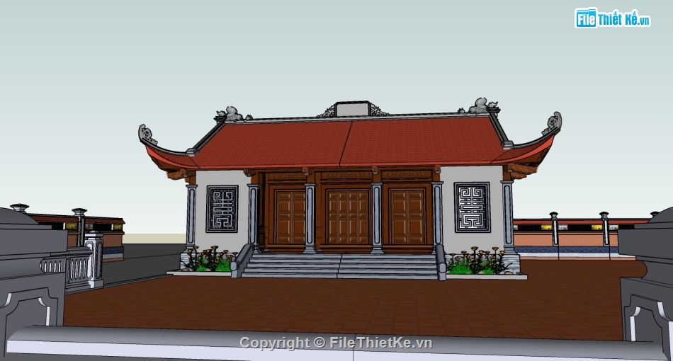 File sketchup nhà thờ họ,Model sketchup nhà thờ họ,3d sketchup nhà thờ họ,model nhà thờ họ,file 3d nhà thờ họ