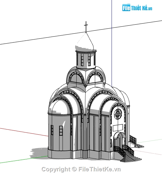 model su dựng nhà thờ thiên chúa,mẫu nhà thờ file sketchup,dựng 3d su nhà thờ công giáo