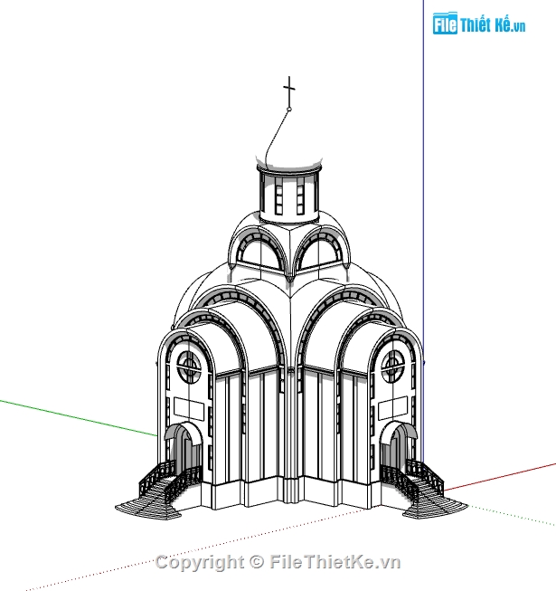 model su dựng nhà thờ thiên chúa,mẫu nhà thờ file sketchup,dựng 3d su nhà thờ công giáo