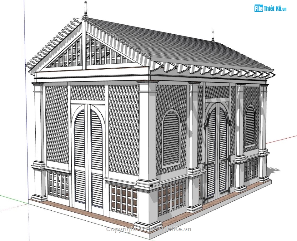 sketchup nhà trụ sở,file sketchup trụ sở,nhà trụ sở sketchup