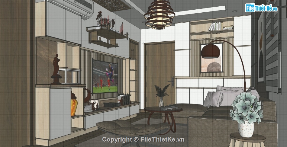 sketchup nội thất,File sketchup nội thất,File sketchup chung cư,File chung cư,File sketchup nội thất chung cư