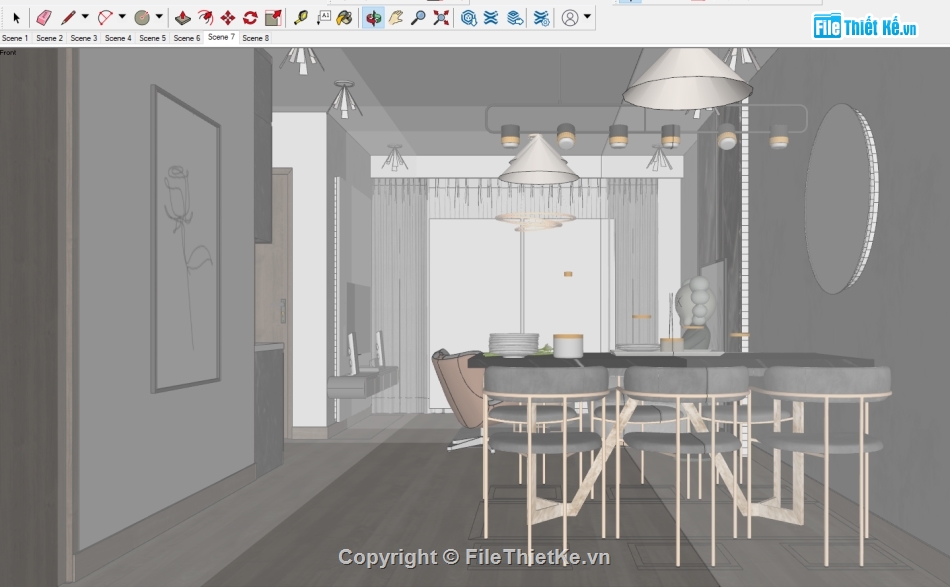 nội thất chung cư,nội thất file Su,File sketchup nội thất,File sketchup chung cư,File sketchup nội thất chung cư