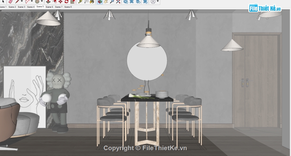 nội thất chung cư,nội thất file Su,File sketchup nội thất,File sketchup chung cư,File sketchup nội thất chung cư