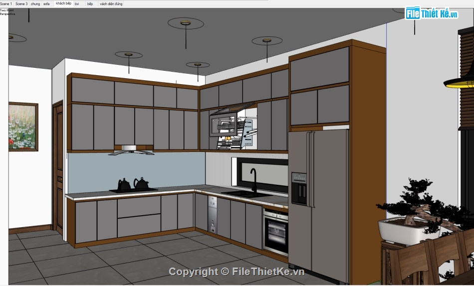 nội thất phòng khách,sketchup nội thất,File sketchup nội thất,sketchup phòng khách,nội thất căn hộ,Bếp ăn