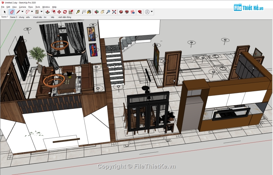 nội thất phòng khách,sketchup nội thất,File sketchup nội thất,sketchup phòng khách,nội thất căn hộ,Bếp ăn