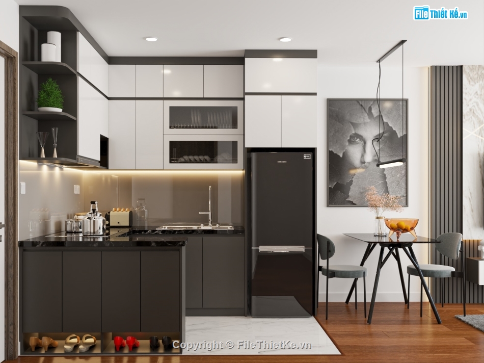 File sketchup nội thất,sketchup nội thất,sketchup nội thất căn hộ,sketchup nội thất bếp,File sketchup căn hộ