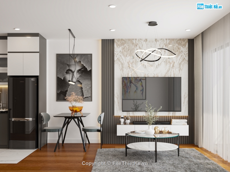 File sketchup nội thất,sketchup nội thất,sketchup nội thất căn hộ,sketchup nội thất bếp,File sketchup căn hộ