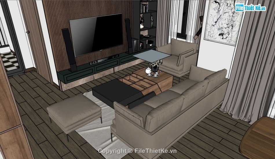 File sketchup chung cư,nội thất chung cư,file sketchup nội thất chung cư,model nội thất chung cư