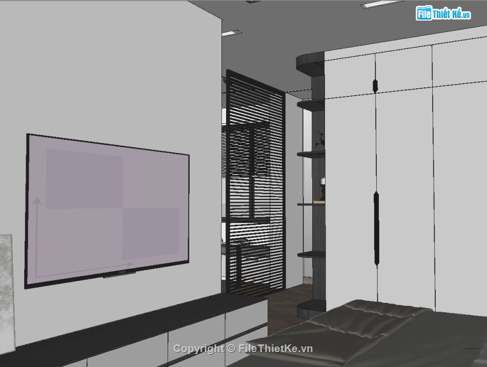 nội thất phòng ngủ,nội thất chung cư,nội thất phòng làm việc,sketchup nội thất,file sketchup nội thất