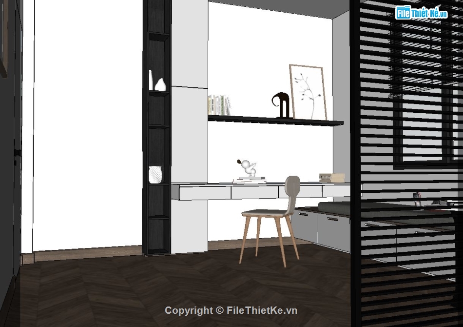 nội thất phòng ngủ,nội thất chung cư,nội thất phòng làm việc,sketchup nội thất,file sketchup nội thất